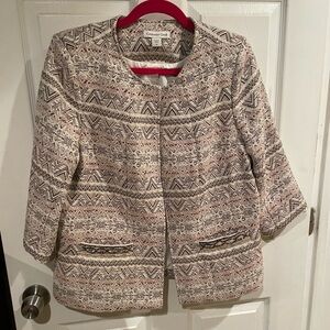 Coldwater Creek Women's Patterned Blazer - Cream and Black